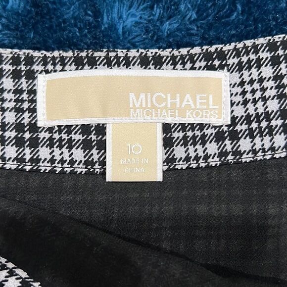 41. Michael Kors Black & White Houndstooth mini flounce skirt Size 10 NWT - Picture 9 of 11